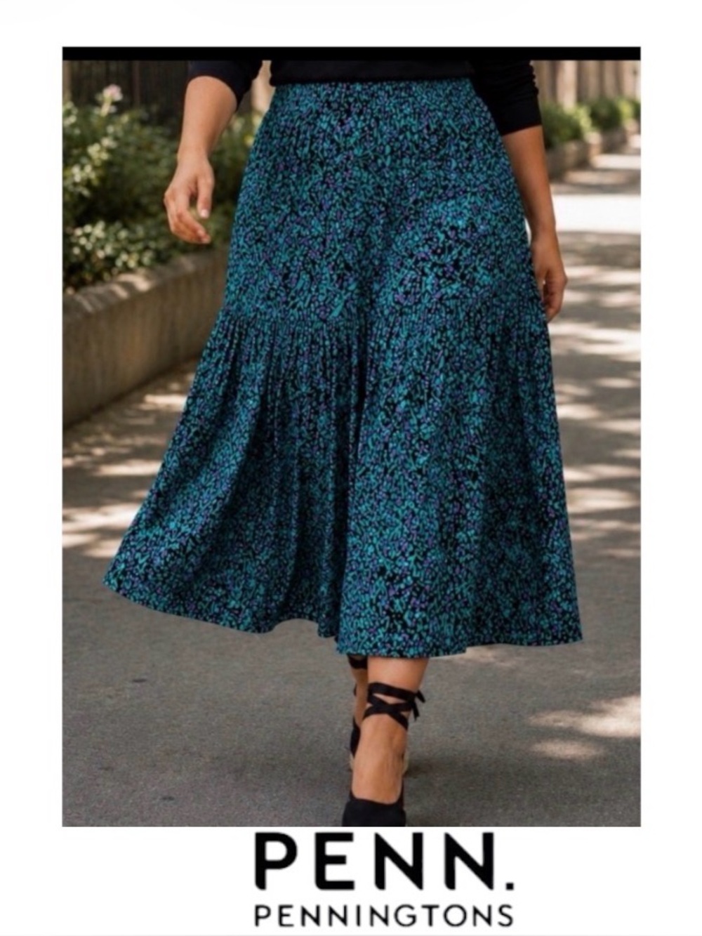 2X Penningtons Pull On Peasant Skirt in Vintage Inspired Print, New With Tags